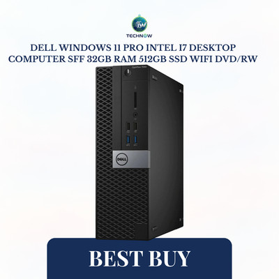 Dell Windows 11 Pro Intel i7 Desktop Computer SFF 32GB RAM 512GB SSD WiFi DVD/RW