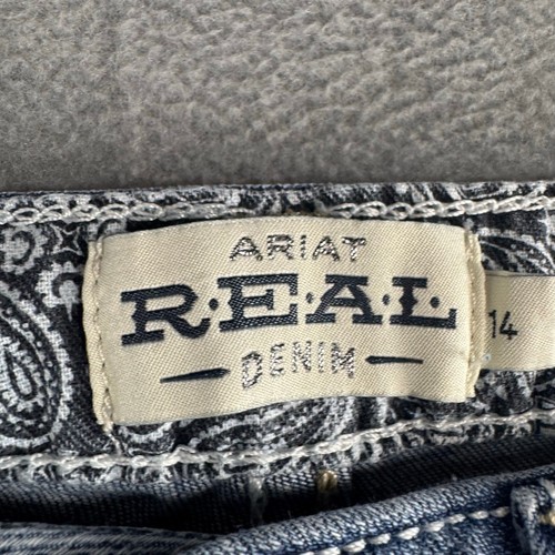 Ariat Real Jeans Girls 14 Bootcut Thick Stitch Cotton Stretch Cowgirl 25x28 - Picture 3 of 10