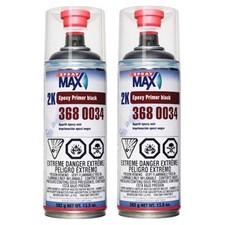 SprayMax 3680034 Matte Black 2K Epoxy Primer Aerosol 12.5 oz (2 Pack)