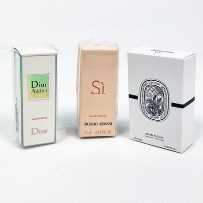 Mini Parfum 3er Set, Dior Addict 5 ml, Giorgio Armani Si 7 ml, Diptyque Eau