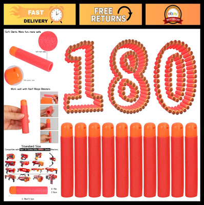 180 Pcs Mega Dart Refill Pack for Nerf N-Strike Blasters - Red Ammo Darts