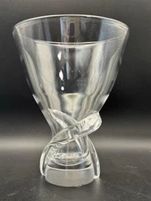 Vintage Signed Steuben Crystal Spiral Vase 8058 by David Pollard MCM See pics