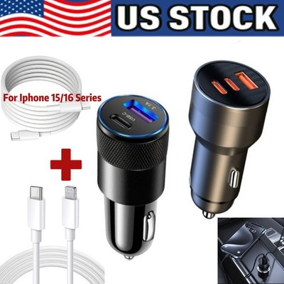 30W Fast Charge USB PD Type-C Car Charger Adapter For iPhone 15 14 13 12 Pro Max