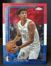 Topps Chrome 2025-26 Max Christie Rookie #33 Dallas Red White & Blue Refractor
