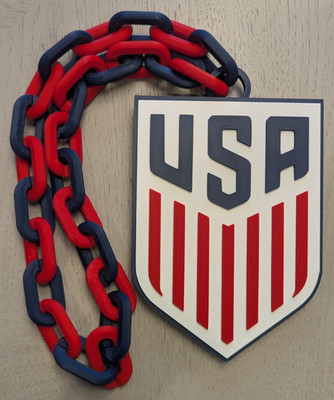 United States of America USA USMNT Over-Sized Necklace Logo Pendant Hype Chain