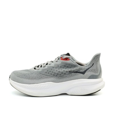 Hoka One Herren Mach 6 Schuhe Grau/Rot Mesh Low-Top Leicht, Laufschuh EU 43 1/3