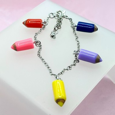 Buntstift Anhänger Bettelarmband - Neu Handarbeit Unikat Original Artikel