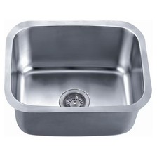 Dawn ASU103 Undermount Single Bowl Kitchen Sink Stainless Steel, Polished Satin