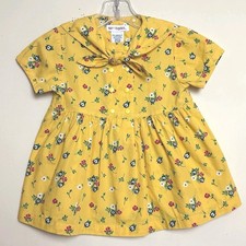 VTG Gymboree Country Meadows Dress Rainbow Tag Cottagecore Yellow Floral 12-18 M
