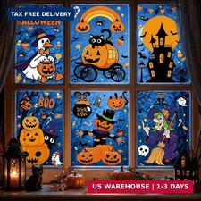 8 Sheets Halloween Window Clings Decor Halloween Decorations