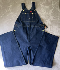 Men's Dickies Indigo Bib Overalls Workwear Cotton Overall Denim Size 38 X 34