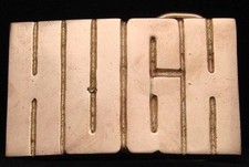 MI30118 NOS VINTAGE 1970s/80s CUT-OUT NAME  HUGH  SOLID BRASS BUCKLE