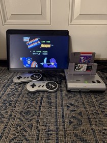 Retro-Bit Retro Duo 2 in 1 NES SNES Console System - Silver/Black - TESTED