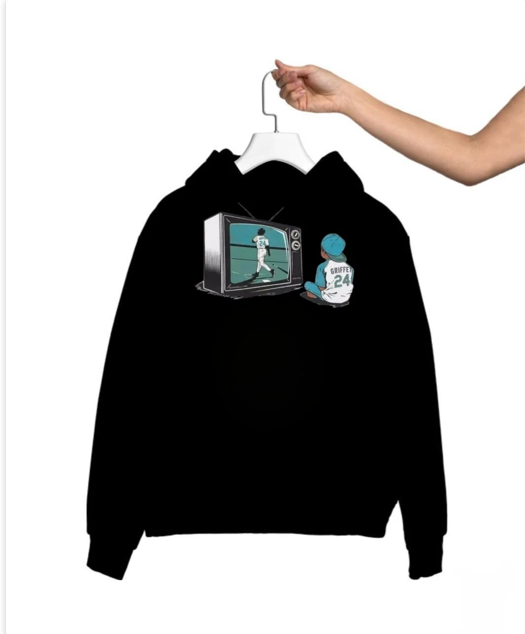 NEW Ken Griffey Jr baseball on TV Graphic Print Sweatshirt Hoodie S M L XL 234XL