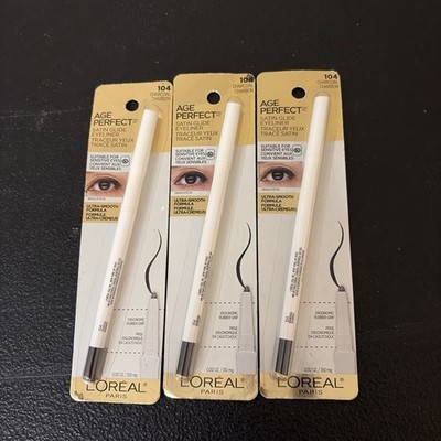 Pack of 3  Loreal L Oréal Age Perfect Satin Glide Eyeliner Charcoal 104