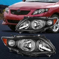 For 2009 2010 Toyota For Corolla Black Housing Headlights Headlamps Lr Side