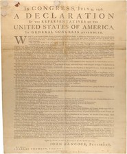 Declaration of Independence 1776 Vintage Historical Document Photo Reprint Wall