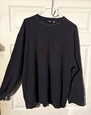 DKNY Mens Mock Neck Sweater Navy Blue XL