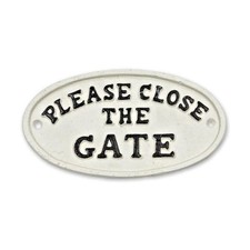 Please Close The Gate Oval Sign
