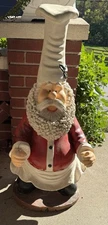 Vintage Bistro Santa statue 38”T X 17”W rustic Paint Flaws are Normal.