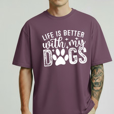 Life Is Better With My Dog Comfort Color Shirt, Dog Lover Gift, Dog Lover Shirt.
