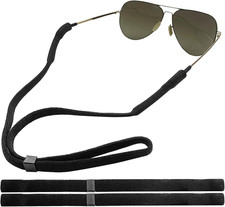 Adjustable Glasses Strap, 3-Pack Black Nylon Eyeglasses Strap with Secure Hold,