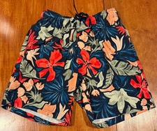 Old Navy Mens S Floral Swim Trunks Board Shorts Elastic Waist UPF 50