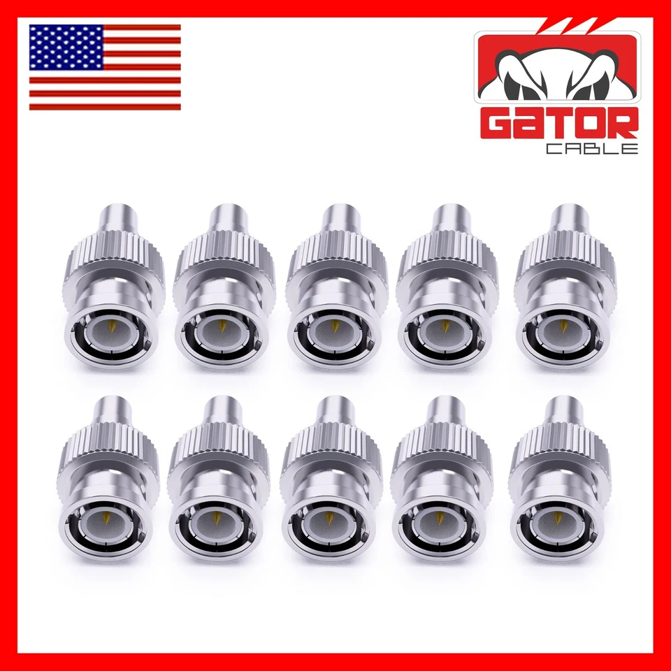 BNC Male Plug to RCA Female Coax Connector Adapter Converter for CCTV Camera 10X - Image 3 of 4