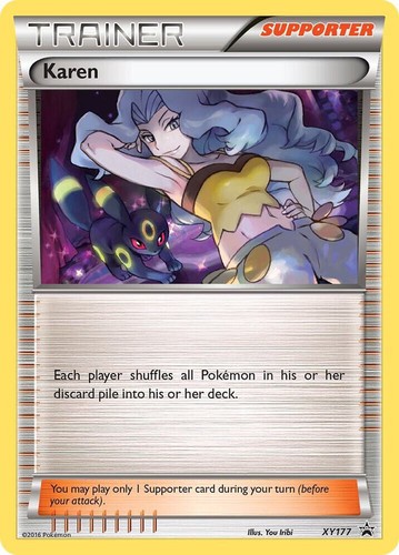 Juego de cartas coleccionables Pokemon: Karen-XY177 Black Star Promo (X4) casi nuevo - Imagen 2 de 2