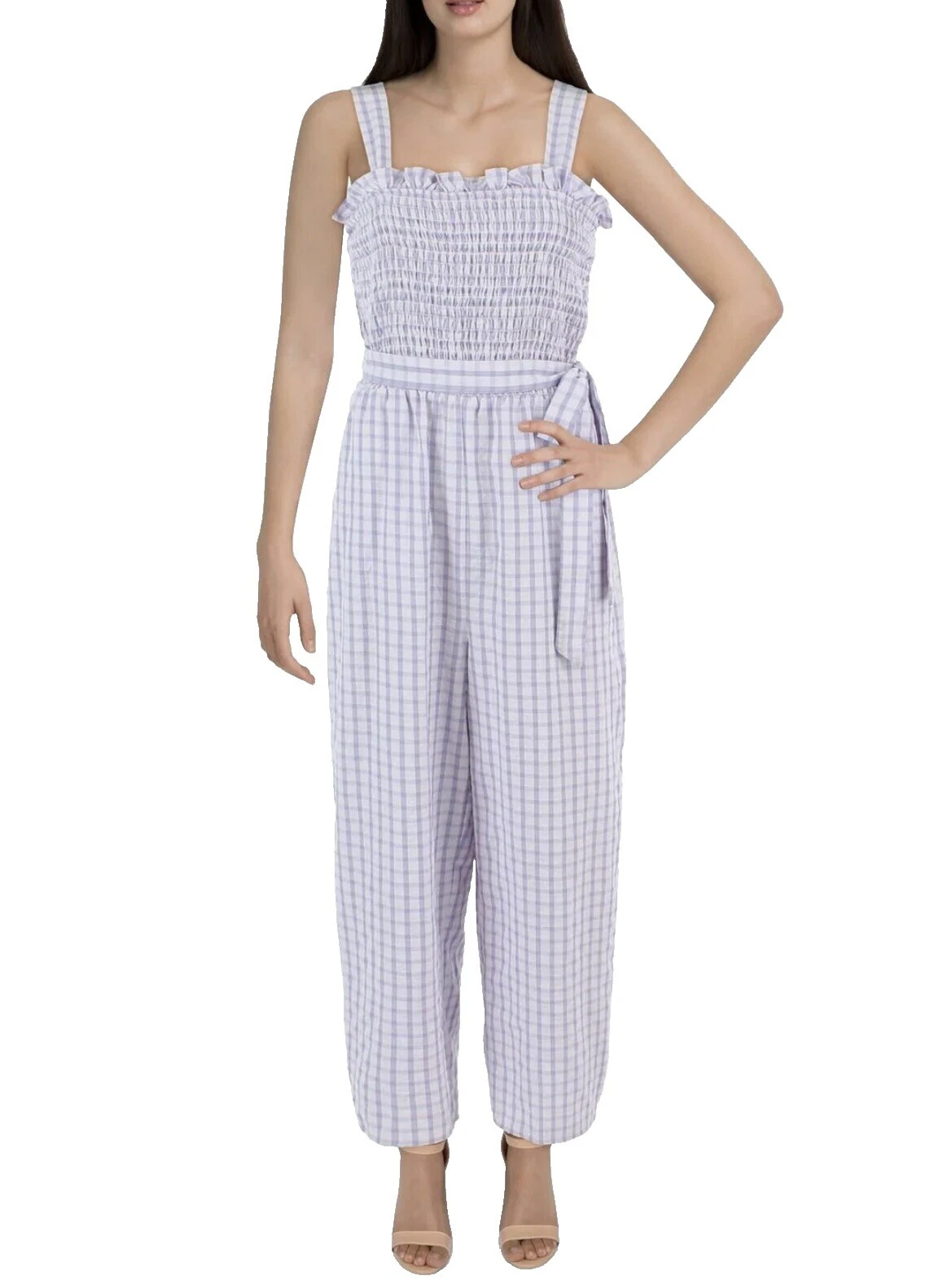 Клетчатые повседневные комбинезоны и ромперы из полиэстера для женщин