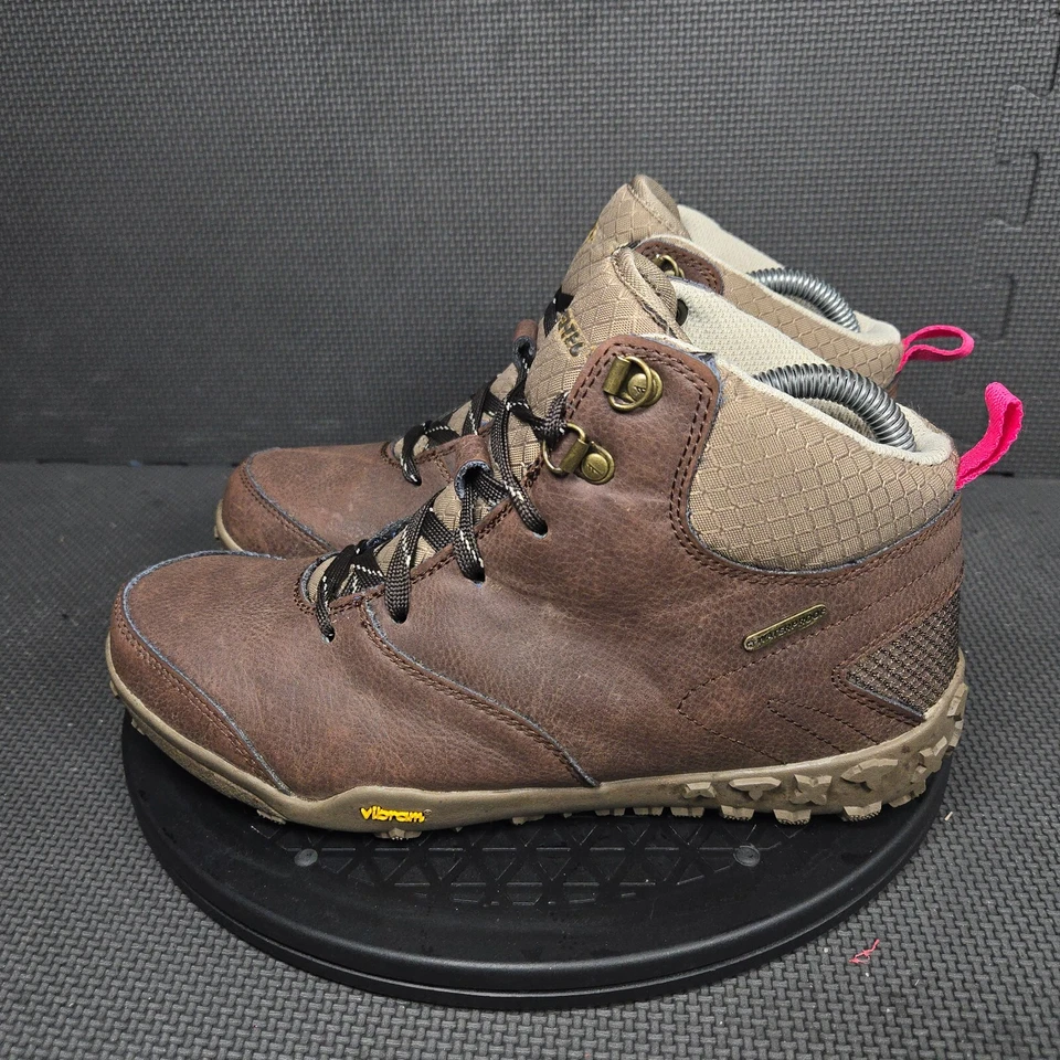 Hi-Tec Cherubino Vibram середины туристические ботинки женщин Sz 7,5 коричневый водонепроницаемый шнурует вверх - Изображение 3 из 4