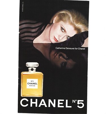 Chanel No 5 Perfume Advertisement Catherine Deneuve Print ADVERT 1970s