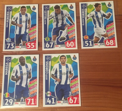 Topps UEFA Champions League 2017 - Fünf FC Porto Karten (Mint)
