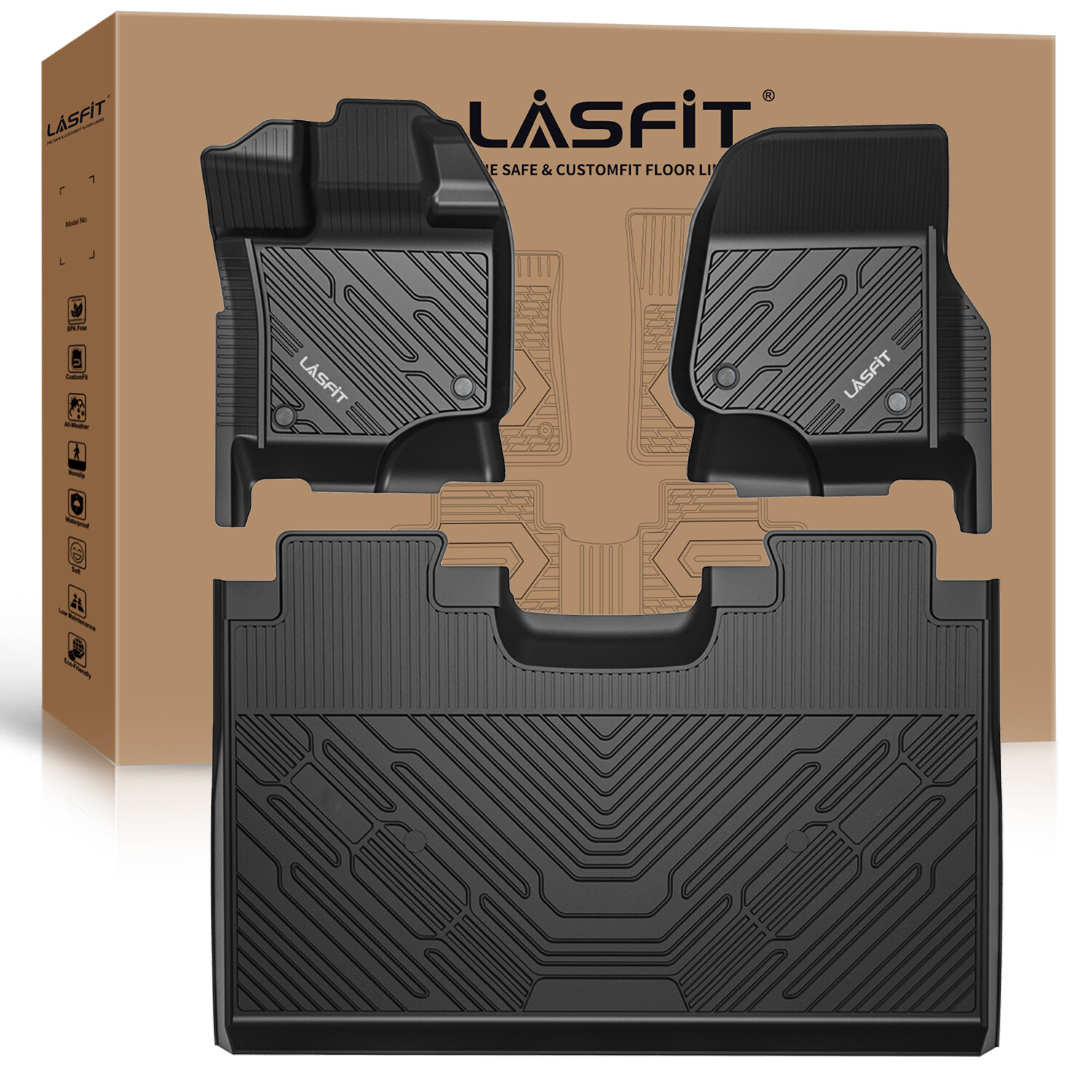 Floor Mats for 2015-2026 Ford F-150 Super Crew Cab Anti-slip  All Weather Liners