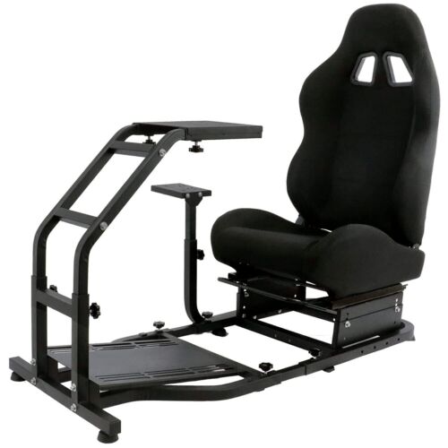 Hottoby Racing Simulator Cockpit Ständer mit schwarzem Sitz passen Logitech G920 - Bild 1 von 8