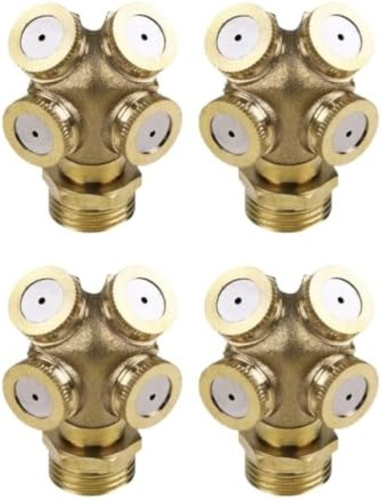 Kit Ugello Nebulizzatore 4 Fori Ottone - Soluzione Economica Raffreddamento