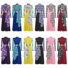 Women Dancewear Lyrical Dress Church Costume Festival Tunic Worship Mock Neck