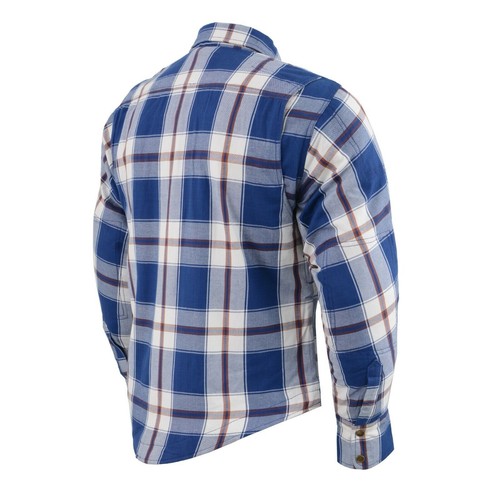 CAMICIA BIKER UOMO IN PELLE MILWAUKEE A QUADRI IN FLANELLA CON ARMATURA OMOLOGATA CE - Foto 68 di 126