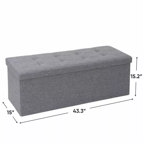 Folding Storage Ottoman Bench Foot Rest Foot Stool for Bedroom Entryway Indoor - Imagen 4 de 93