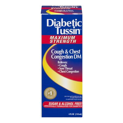 Diabetic Tussin Maximum Strength Cough and Chest Congestion DM Liquid 4 Oz