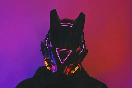 NEW Cyberpunk Helmet Mask with Light Halloween Helmet Cosplay Cyberpunk Costume - Picture 9 of 11