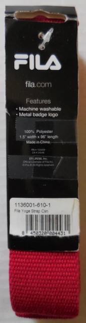 Fila Yoga Strap or Pilates Exercise 100% Polyester Metal Badge Logo Red - Image 4 of 4