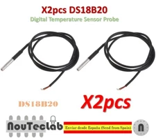 2pcs DS18B20 Waterproof Digital Temperature Sensor Probe NTC Thermistor Thermal