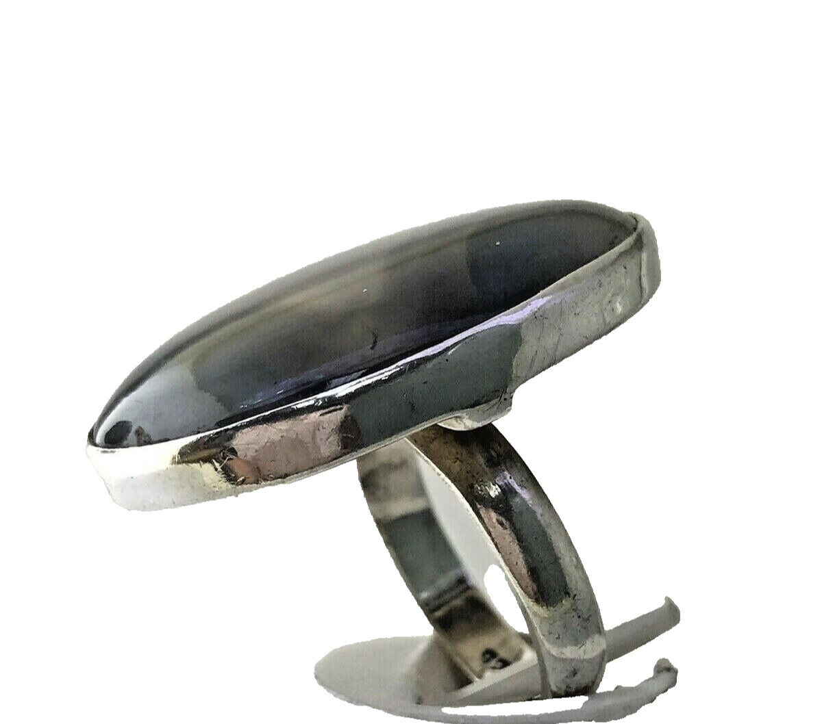 Agate Statement Large Oval Ring in Sterling Silve… - image 6