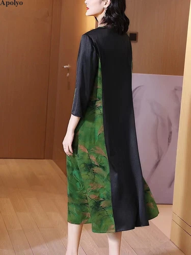 Women Buckle Spring Summer Loose Retro Casual Tunic Boho Shirt Midi Dress Kaftan - Bild 9 von 15