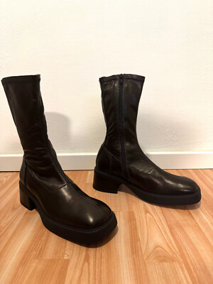 Odac Miista Platform Boots NWT MIISTA Vero Stretch Black Leather