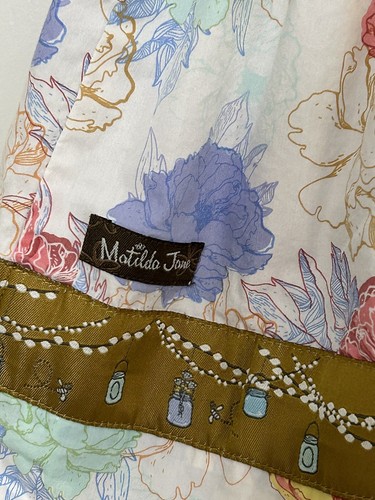 Matilda Jane size 10 girls ivory blue pink floral short sleeve flare dress - Picture 7 of 8