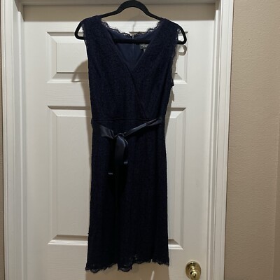 adrianna papell navy lace sheath dress Adrianna Papell Navy Sleeveless Lace Sheath