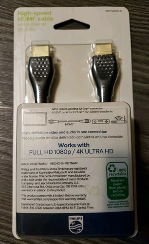 PHILIPS High-speed HDMI cable with Ethernet. Works with Full 1080p 4K ULTRA HD - Picture 2 of 7