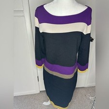 Nine west Stylish Black and Purple Dress size L